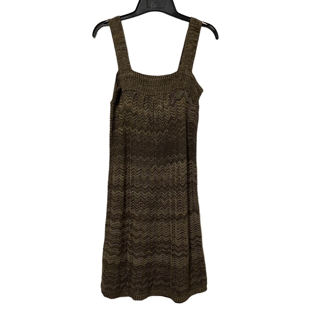 Sweater Project Knit Herringbone Bronze Tan Dress - Picture 4 of 7
